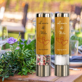 Gewürzmühlen Set zur Gewürzmühlen Set zur Hochzeit mit Personalisierung